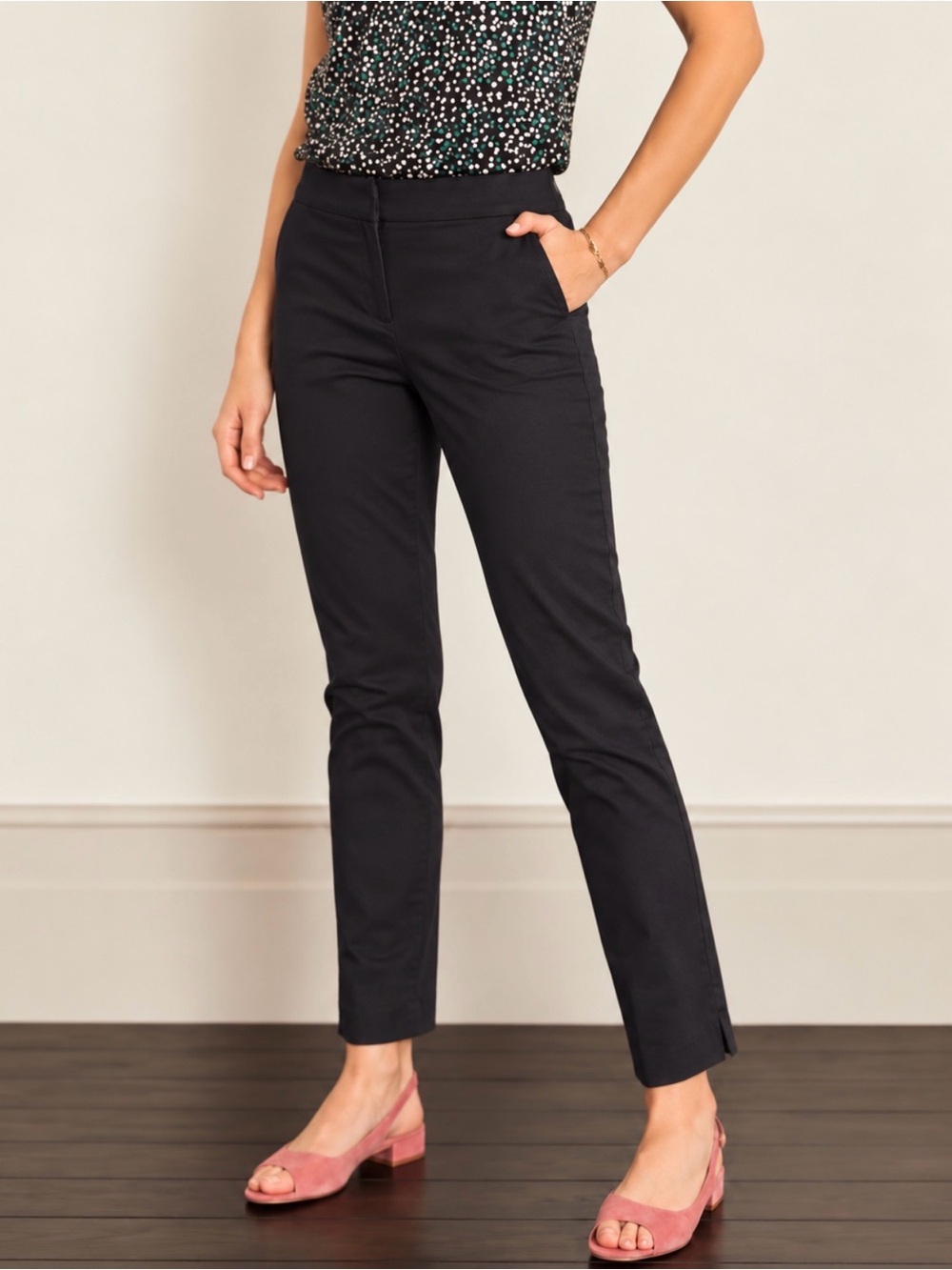 Boden Black Cropped Straight-Leg Pants 8